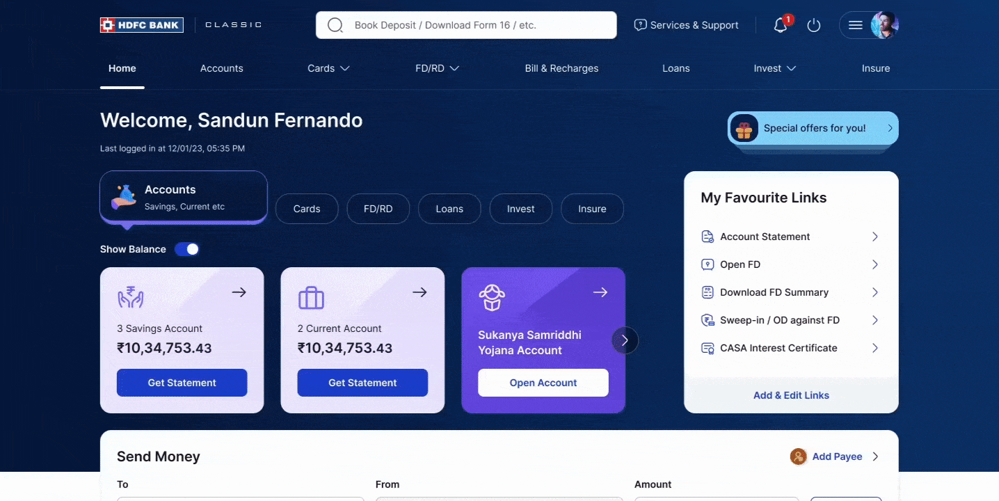 HDFC Dashboard