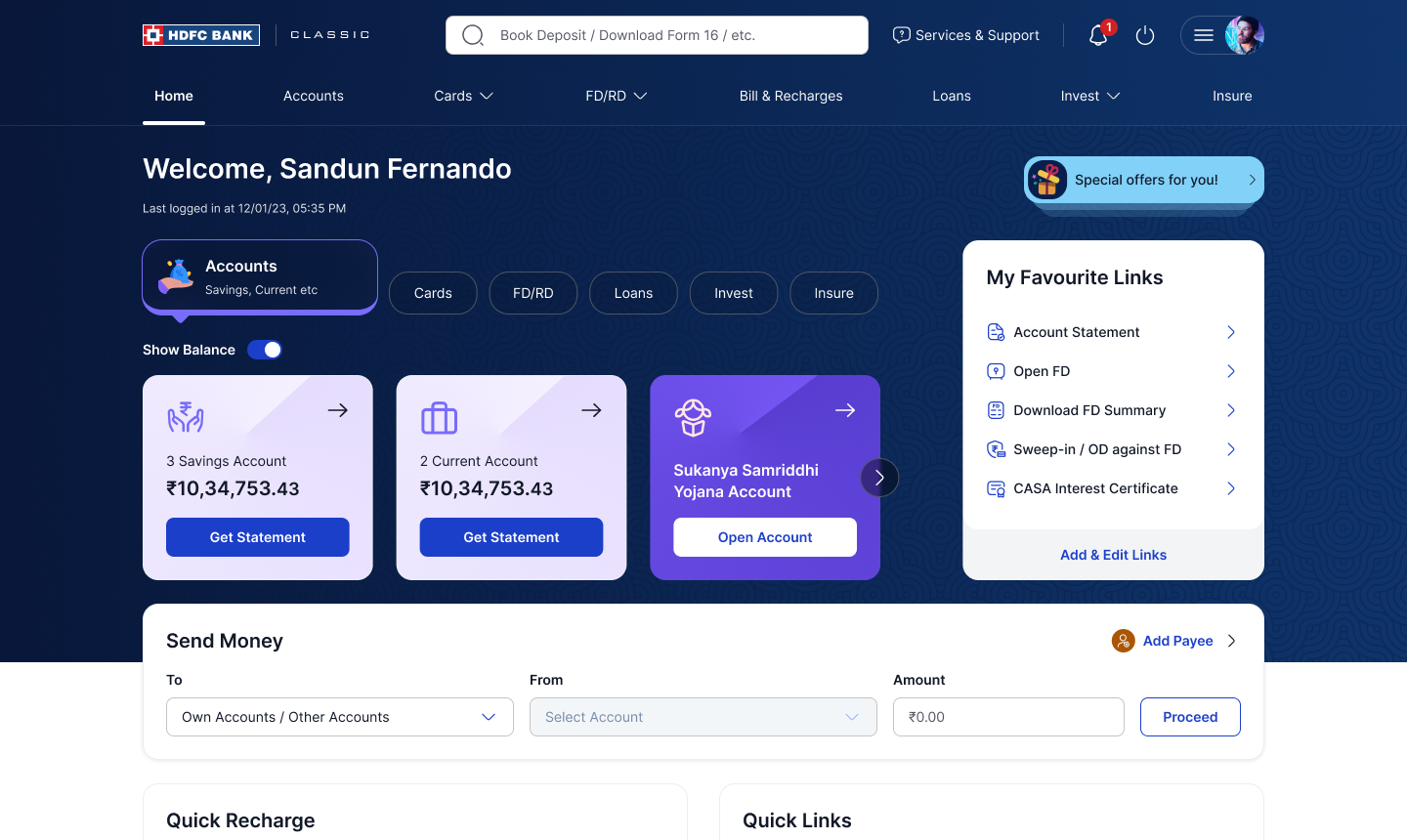 HDFC Dashboard
